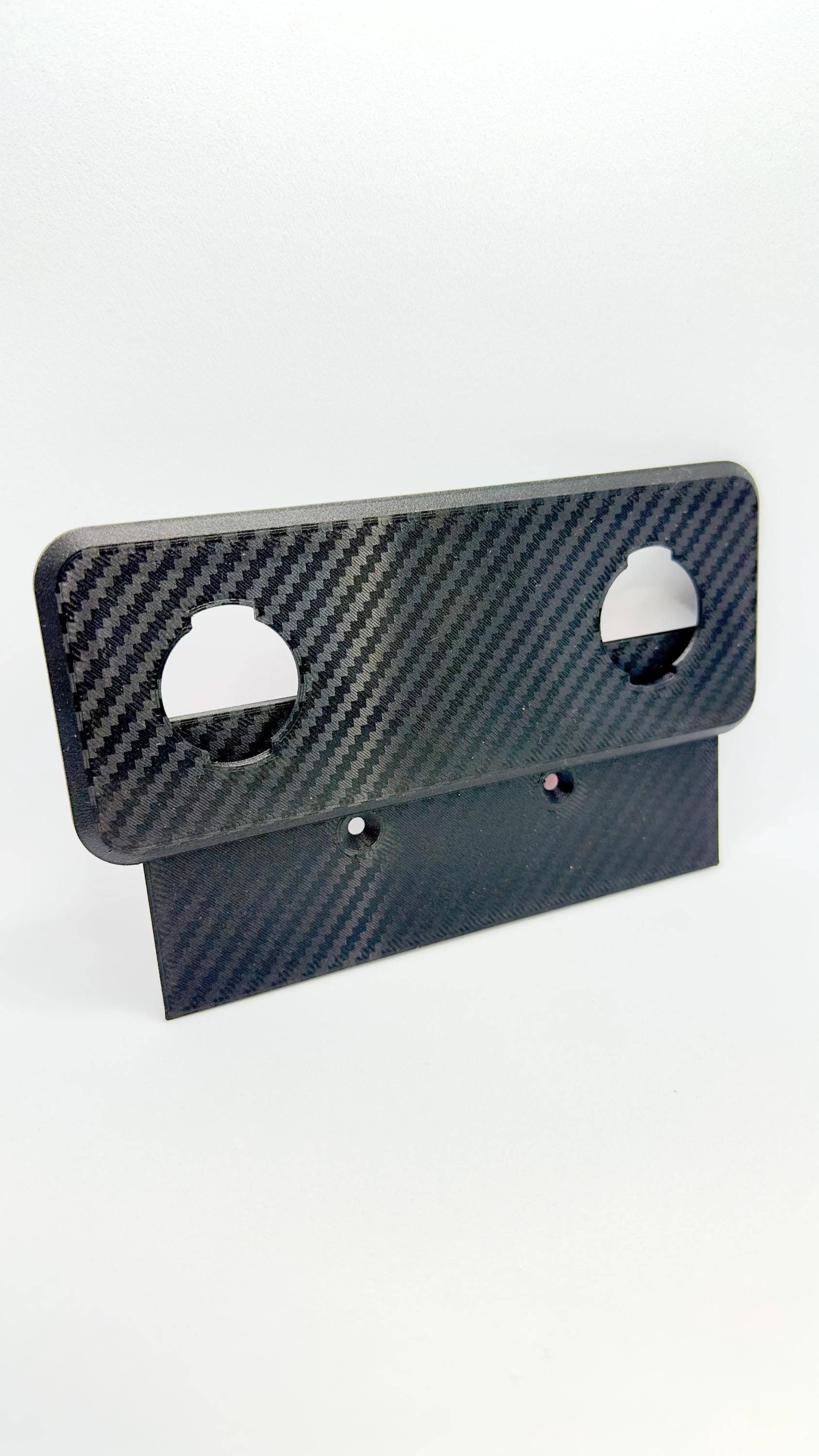 Universelle Fahrrad Computer Wandhalterung für Garmin & Wahoo | Carbon Optik | Kleben / Schrauben | 2-3 Geräte | Garmin Radar Ladefunktion