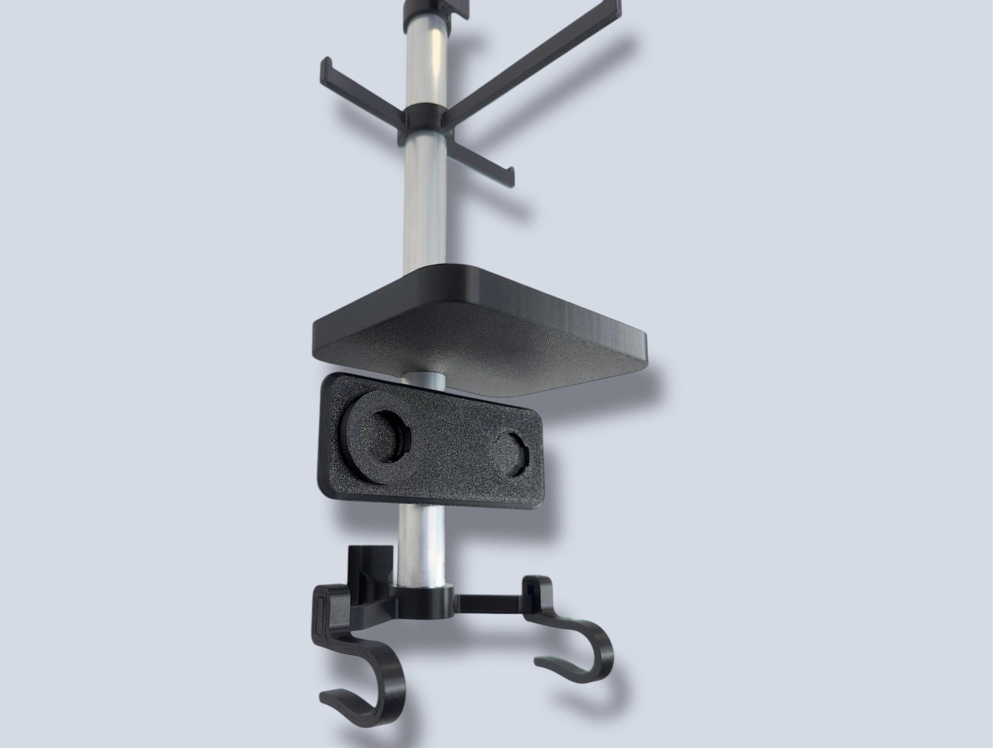 Bike Gear Rack / Gear Organiser für Helm, Brille, Fahrradcomputer, Schuhe. Aluminium und 3D-Druck / Wandmontage / Fahrrad Geschenk