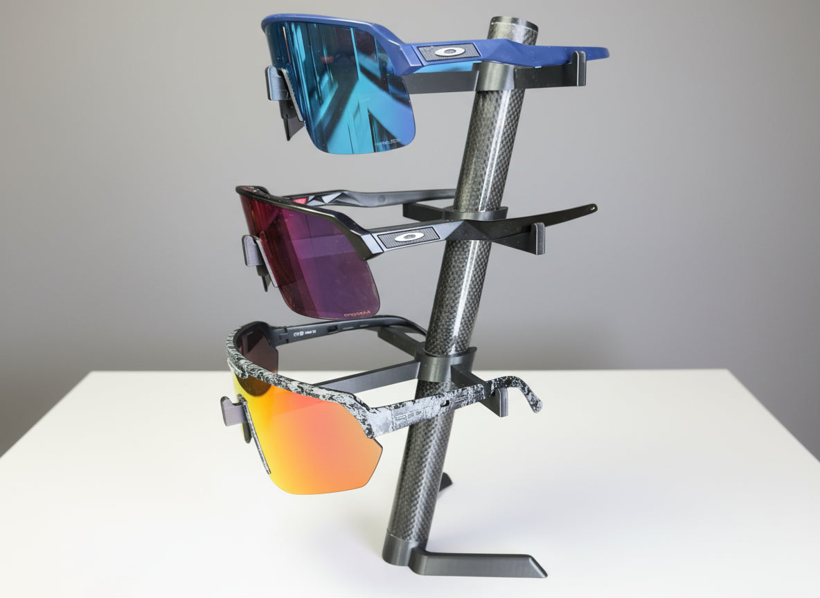 Fahrrad / Rennrad / Brillenständer für 3 Brillen / aus Carbon / 3D-Druck / Organizer